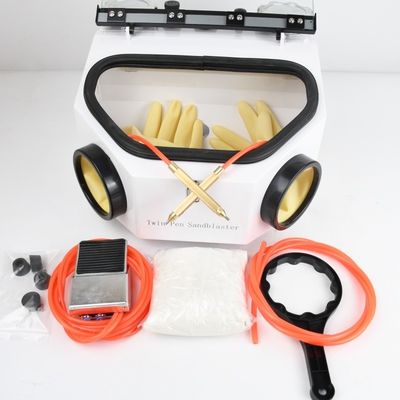Máy phun cát răng LED Light Dental Sandblaster Hai bút thiết bị phòng thí nghiệm nha khoa Máy phun cát răng
