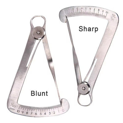 0-10mm Crown Spring Caliper Stainless Steel Dental Brackets Gauge Steel Ruler