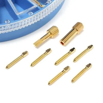 Điều trị sử dụng thép không gỉ răng vít Post Dental Instrument Endodontic assorted vàng mạ vít Post 120pcs mỗi hộp