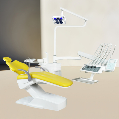 Ghế nha khoa gắn trên cùng với đèn phẫu thuật chức năng làm trắng răng, ghế điều trị nha khoa bằng da PU sang trọng