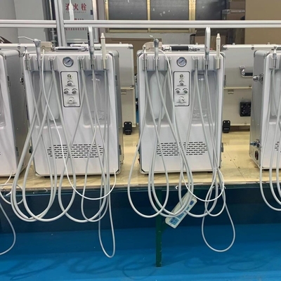 Bộ điều trị nha khoa di động với tay khoan cạo vôi răng và đèn chiếu tia UV, dùng trong thú y, hộp đựng dụng cụ nha khoa di động