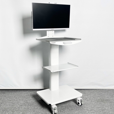 Xe đẩy nha khoa di động cho máy quét miệng bệnh viện, xe đẩy y tá di động 3 tầng bằng thép không gỉ có ổ cắm tích hợp