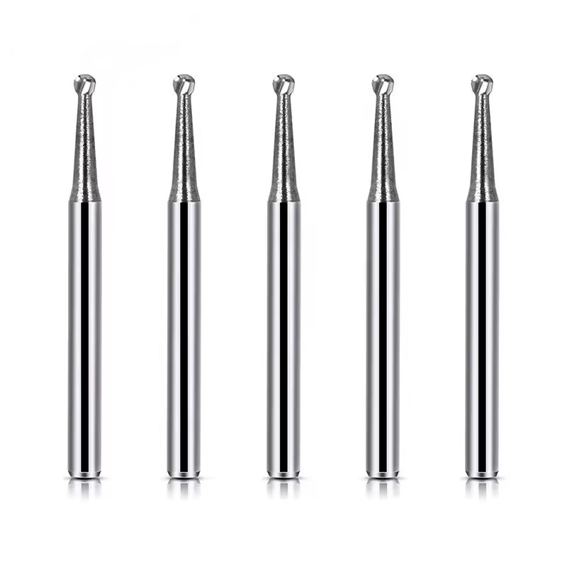 10 chiếc/Hộp Mũi mài nha khoa Tungsten Carbide Mũi mài hình cầu Carbide cho hàm giả