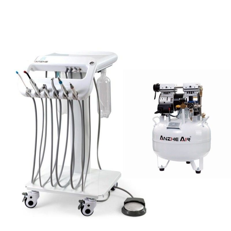 Giá bán buôn Đơn vị nha khoa di động 4 Universal Wheel Dental Mobile Treatment Carts Dental Factory Động cơ nha khoa di động
