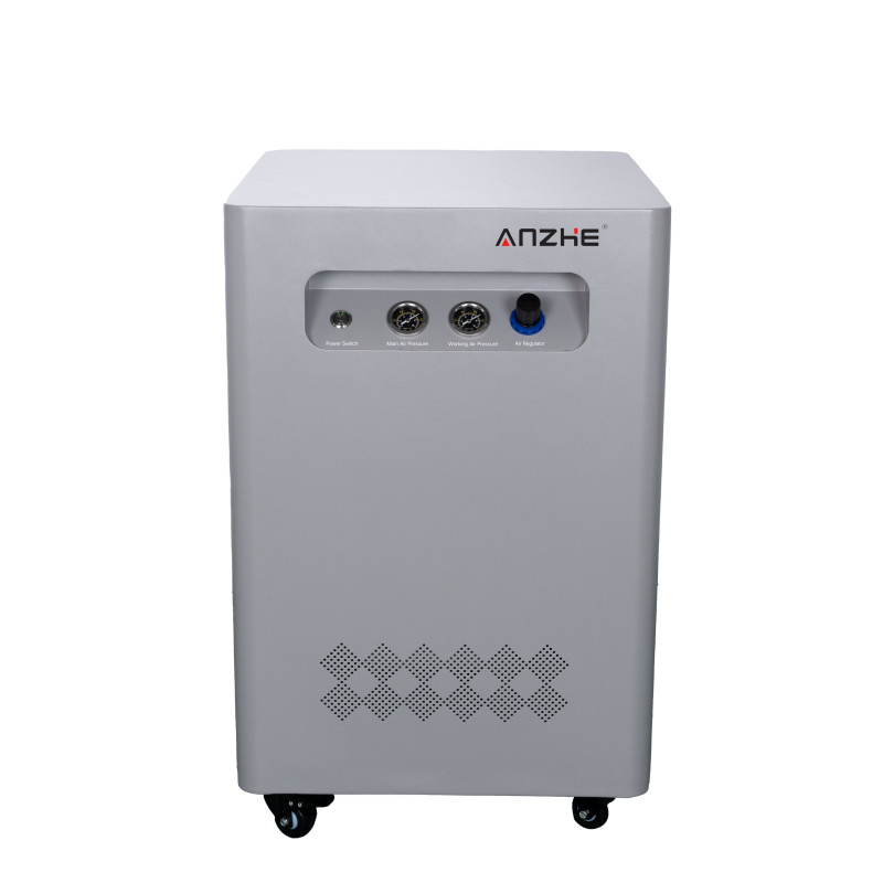 Máy nén nha khoa được ISO chấp thuận Máy nén không khí không dầu di động với tủ im Gery Color Máy nén im với hộp