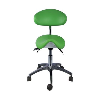 Giá tốt 5 Universal Wheels Dentist Stool Green Color Metal Base Dentist Saddle Chair trực tuyến