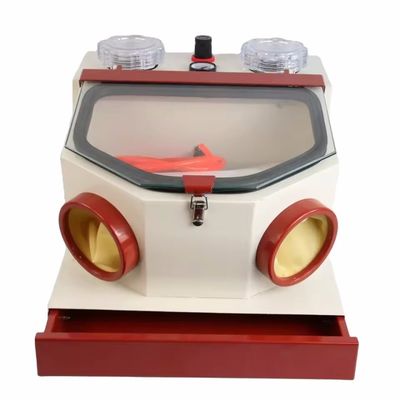 Giá tốt Cửa sổ lớn Twin Pen Dental Sandblaster With Drawer Thiết bị phòng thí nghiệm nha khoa mạnh mẽ trực tuyến
