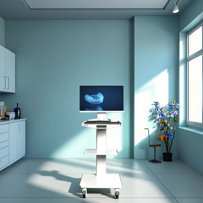 Giá tốt Xe đẩy nha khoa di động cho máy quét miệng bệnh viện, xe đẩy y tá di động 3 tầng bằng thép không gỉ có ổ cắm tích hợp trực tuyến