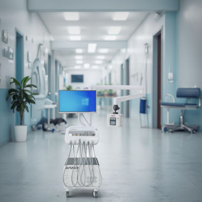 Máy điều trị nha khoa bán chạy với máy nén, thiết bị phòng khám nha khoa, xe đẩy nha khoa di động