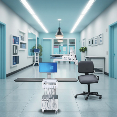 Xe đẩy điều trị nha khoa Anzhe Factory 550W Xe đẩy nha khoa di động với đèn phẫu thuật LED 220V Xe đẩy nha khoa di động