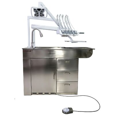 Giá tốt Bàn điều trị nha khoa thú y bằng thép không gỉ với đèn LED phẫu thuật và năng lượng 550W cho phòng khám động vật trực tuyến