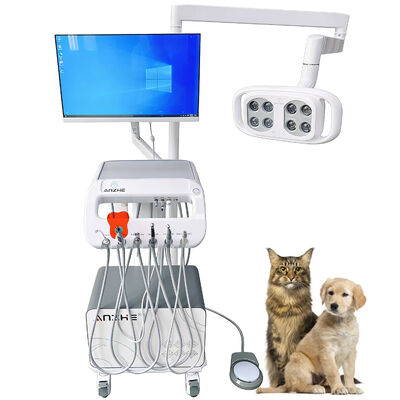 Giá tốt Xe đẩy nha khoa di động nha khoa trực tiếp từ nhà máy với đèn LED, máy nén khí, hệ thống hút cho phòng khám thú y & nha khoa trực tuyến
