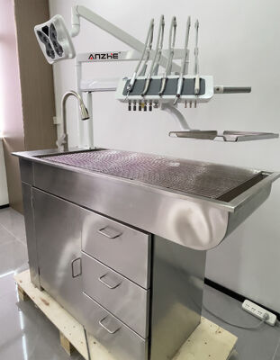 Máy Nha Khoa Thú Y Tất Cả Trong Một với Máy Nén Khí Không Dầu Siêu Êm, Đèn LED, Thiết Bị Nha Khoa Thú Y Di Động cho Phòng Khám Thú Cưng