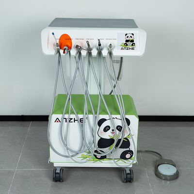 Đơn vị nha khoa thú y di động di động với máy nén không khí không dầu im lặng Cỗ máy làm việc nha khoa thú y nhỏ gọn với đèn điều trị siêu âm Scaler LED và hệ thống hút cho phòng khám nha khoa động vật