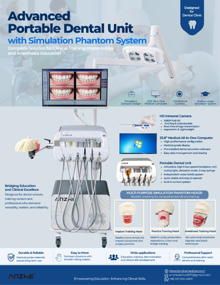 Đơn vị đào tạo nha khoa di động với máy tính 23,8 inch All in One HD Camera Intraoral Phantom Head cho gây mê cấy ghép và giáo dục nha khoa