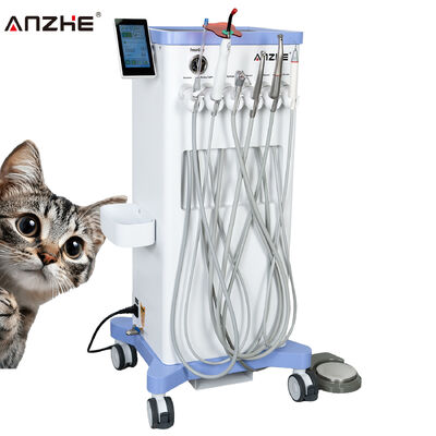 Giá tốt Đơn vị nha khoa thú y di động với động cơ điện tử 1:5 sợi quang góc ngược xe ngựa nha khoa thú y với máy hút và đèn chữa bệnh LED trực tuyến