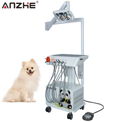 Giá tốt Đơn vị nha khoa thú y di động di động với đèn nha khoa LED bướm được xây dựng trong máy nén không khí Máy hút Scaler Curing Light cho phòng khám nha khoa động vật trực tuyến