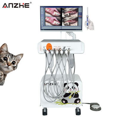 Giá tốt Đơn vị nha khoa thú y di động có máy ảnh HD và máy tính All In One được xây dựng trong máy nén không khí Đường làm việc nha khoa thú y cho phòng khám nha khoa động vật trực tuyến