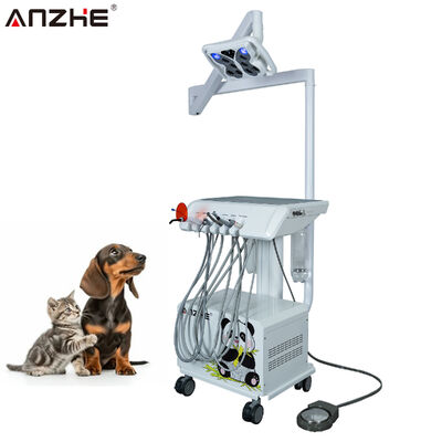 Giá tốt Thiết bị nha khoa thú y di động có đèn nha khoa cánh bướm, Bàn làm việc nha khoa thú y di động tích hợp máy nén khí, máy cạo vôi răng, đèn quang trùng hợp và hệ thống hút trực tuyến