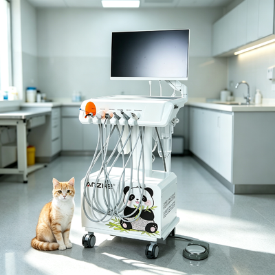 Giá tốt Xe đẩy nha khoa di động đa năng cho thú cưng, Xe đẩy điều trị nha khoa cho động vật nhỏ với Camera nội nha HD Tích hợp hút cho phòng khám thú y trực tuyến