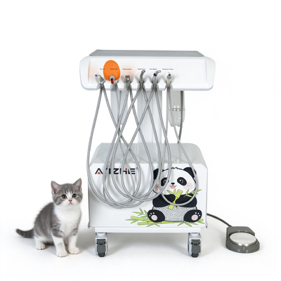 Giá tốt Đường làm việc nha khoa thú y di động với máy nén không khí 550W 58dB Tiếng ồn thấp và áp suất làm việc 0,8Mpa cho phòng khám động vật trực tuyến
